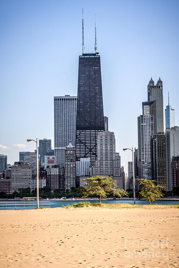 Chicago Photograph - North Avenue Beach with Chicago Skyline by Paul Velgos