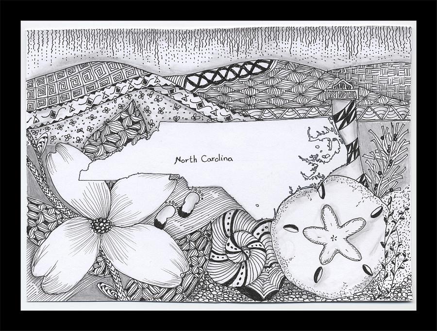 Mountain Drawing - North Carolina by Cathy Cusson