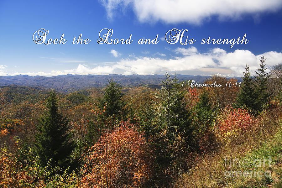 North Carolina Mountains with Scripture Photograph by Jill Lang