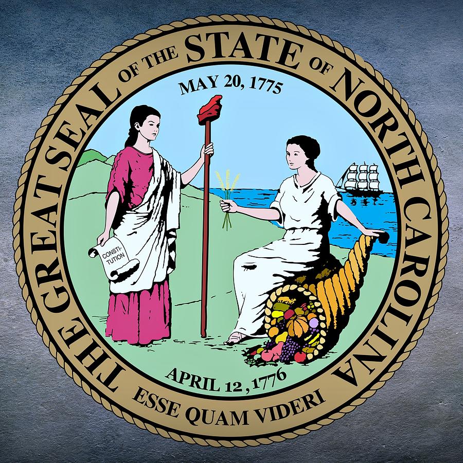 North Carolina State Seal Digital Art by Movie Poster Prints