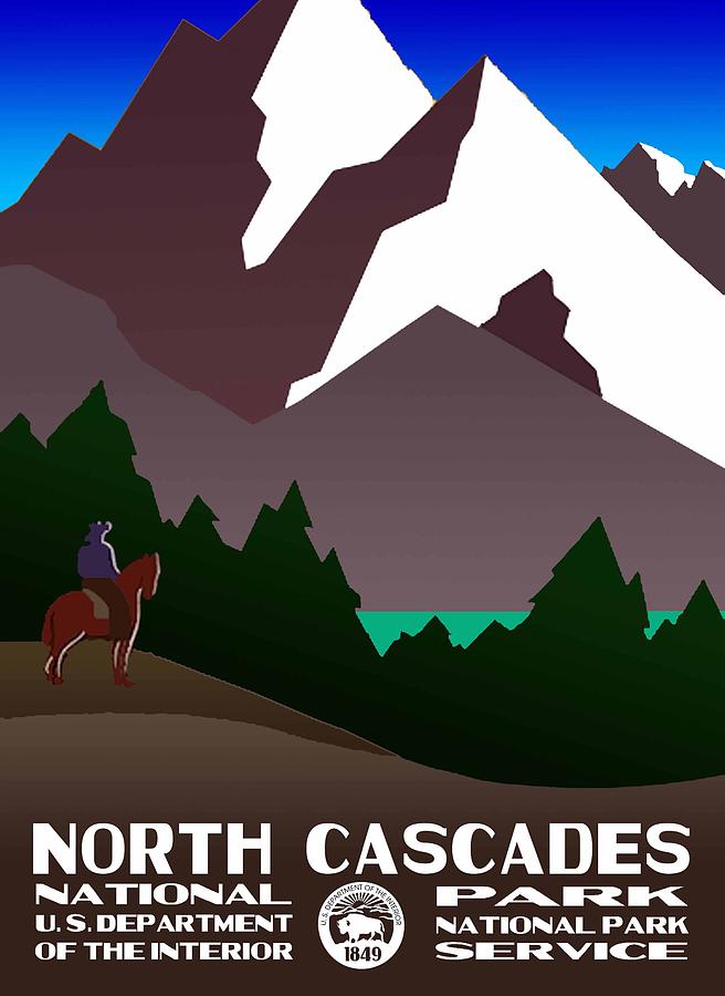 North Cascades National Park Vintage Poster Photograph by Eric Glaser