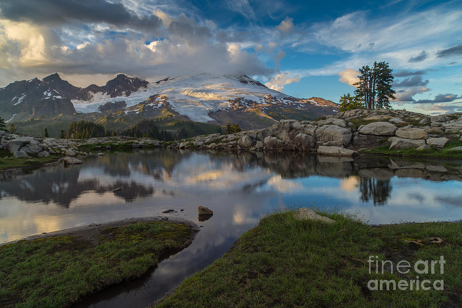 Mount Baker Photograph - North Cascades Tarn Reflection by Mike Reid