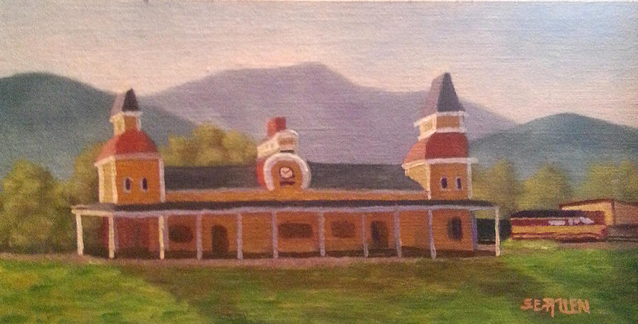 North Conway Depot Painting by Sharon E Allen