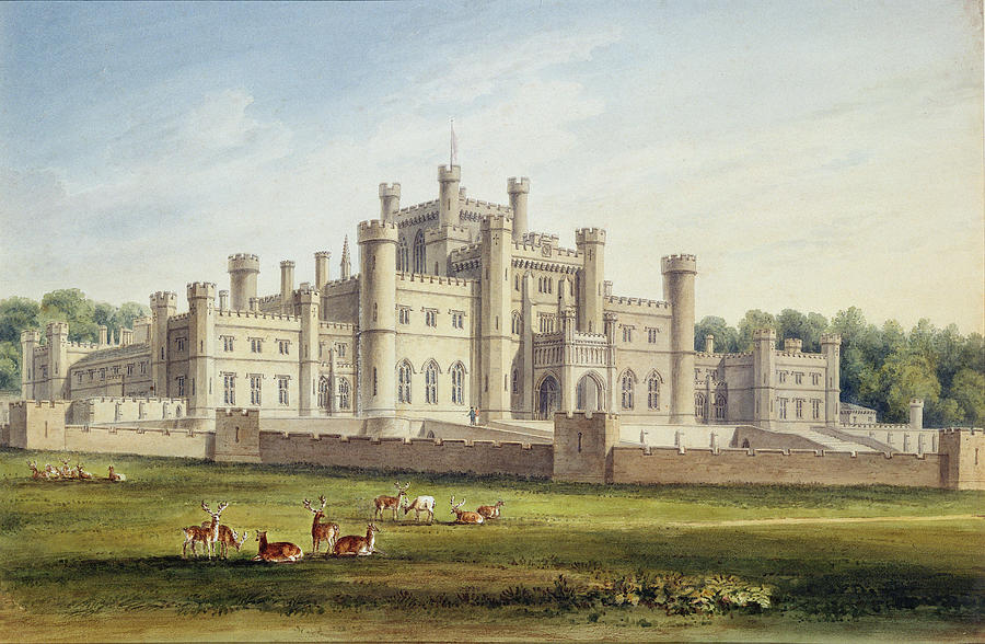 North East View Of Lowther Castle Drawing by John Buckler
