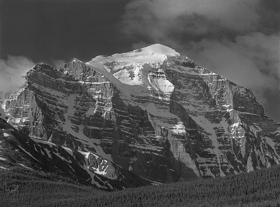 203553-North Face Mt. Temple BW Photograph by Ed  Cooper Photography