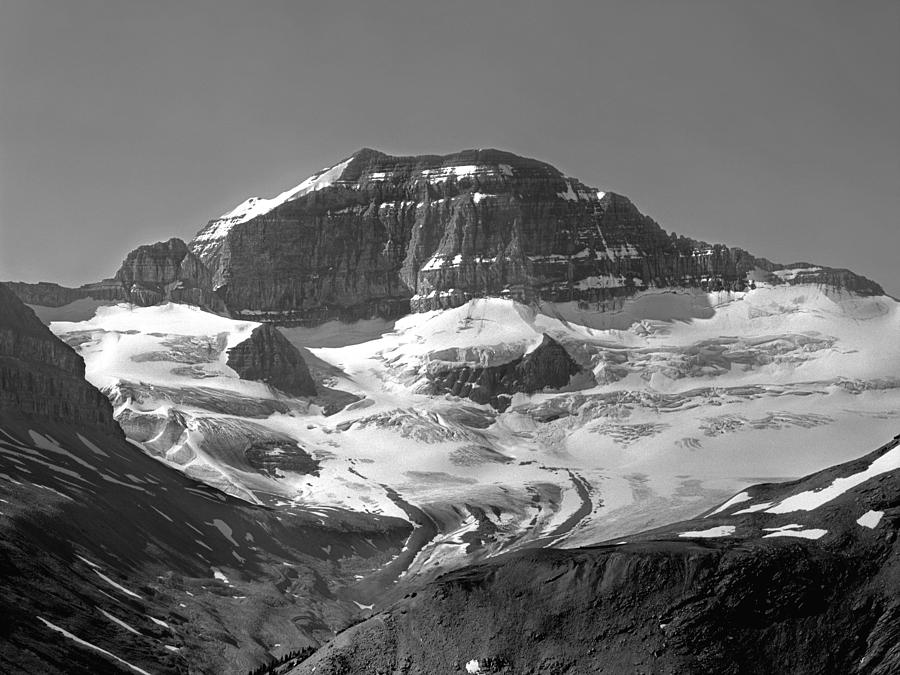 1M3667-BW-North Face of Mt. Saskatchewan Photograph by Ed  Cooper Photography