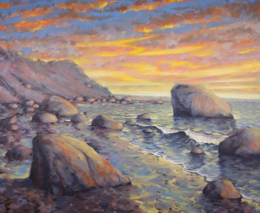North Fork Sunset Painting by Gary M Long