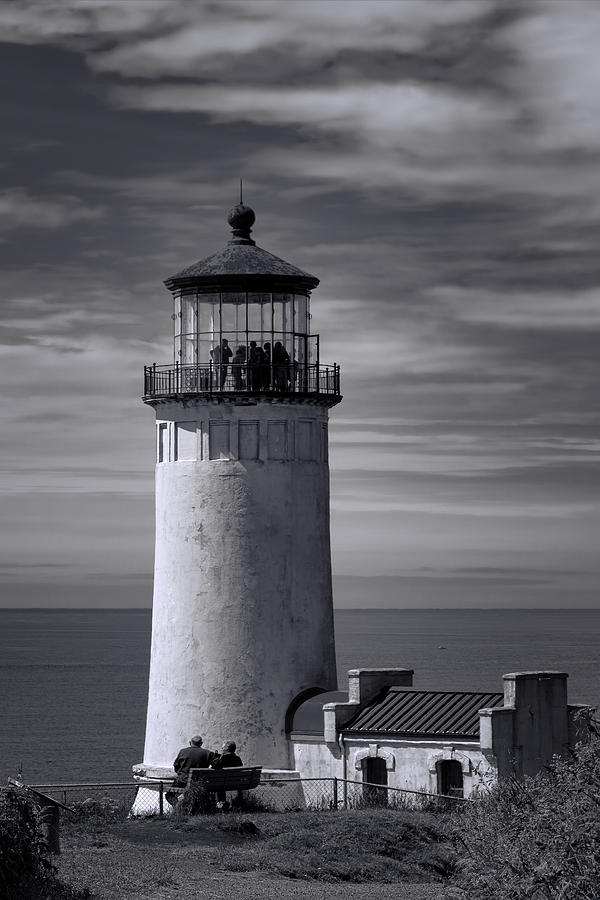 Lighthouse Photograph - North Head Lighthouse BW by Joan Carroll