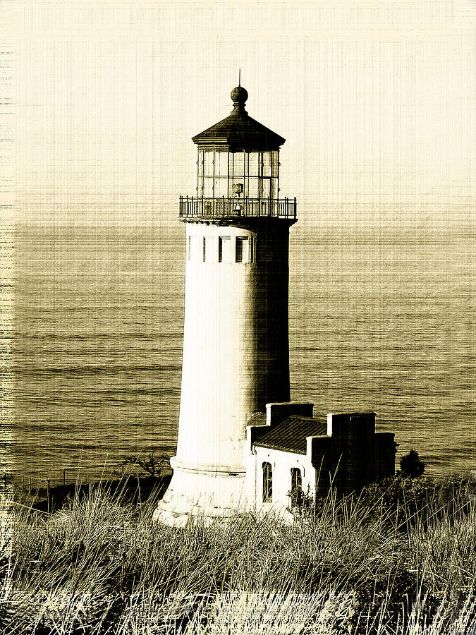 North Head Lighthouse Vintage Look Photograph by Pamela Patch
