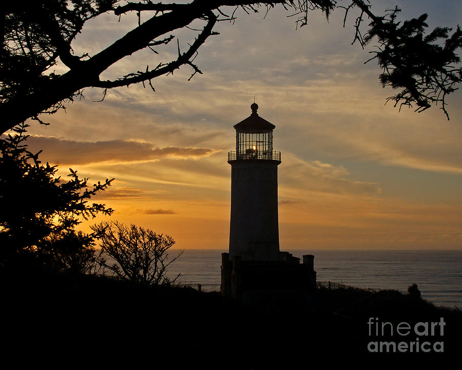 North HeadLighthouse Silhouette Photograph by Chuck Flewelling