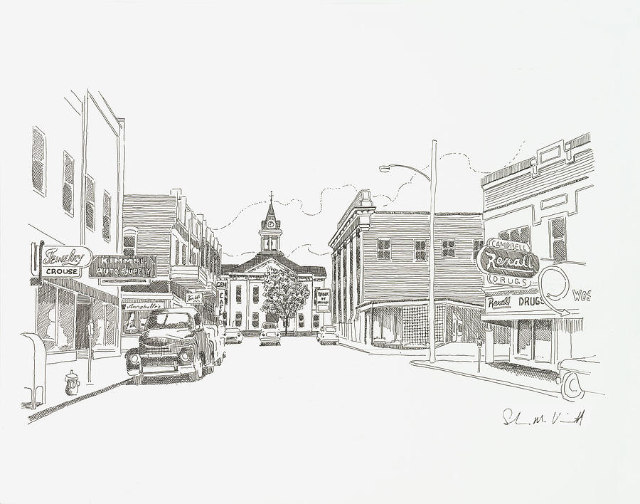 North Market Street 1948 Drawing by Shawn Vincelette - Fine Art America