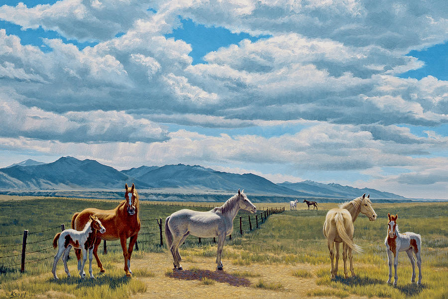 Horse Painting - North of Ennis by Paul Krapf