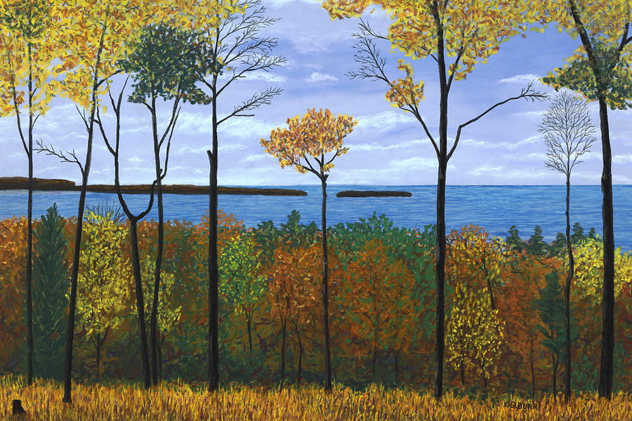 Fall Pastel - North Orchard View by George Burr