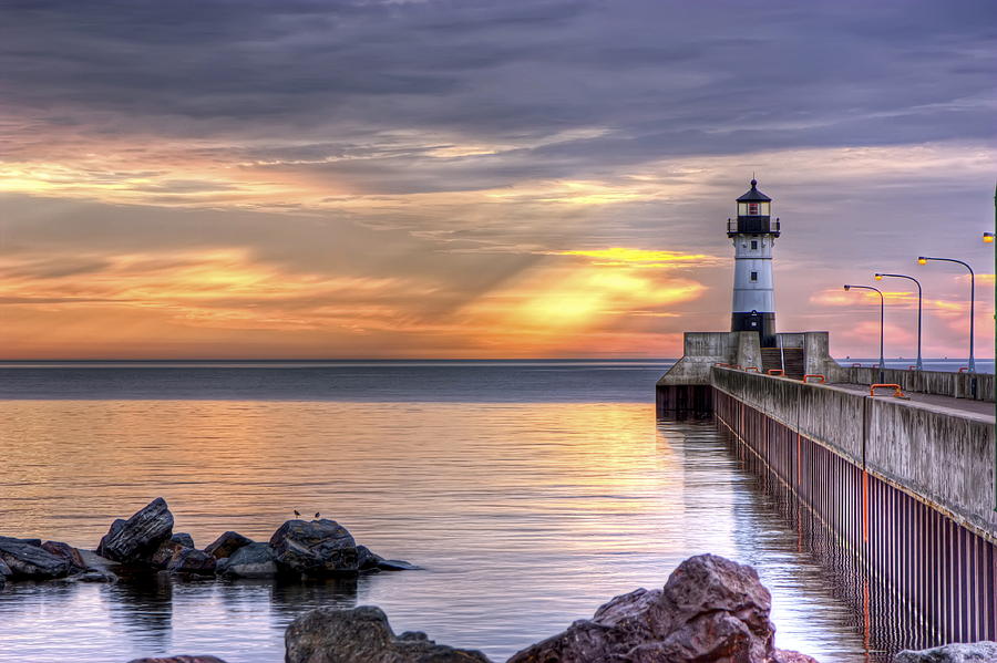 Lighthouse Photograph - North Pier Morning by Bryan Benson