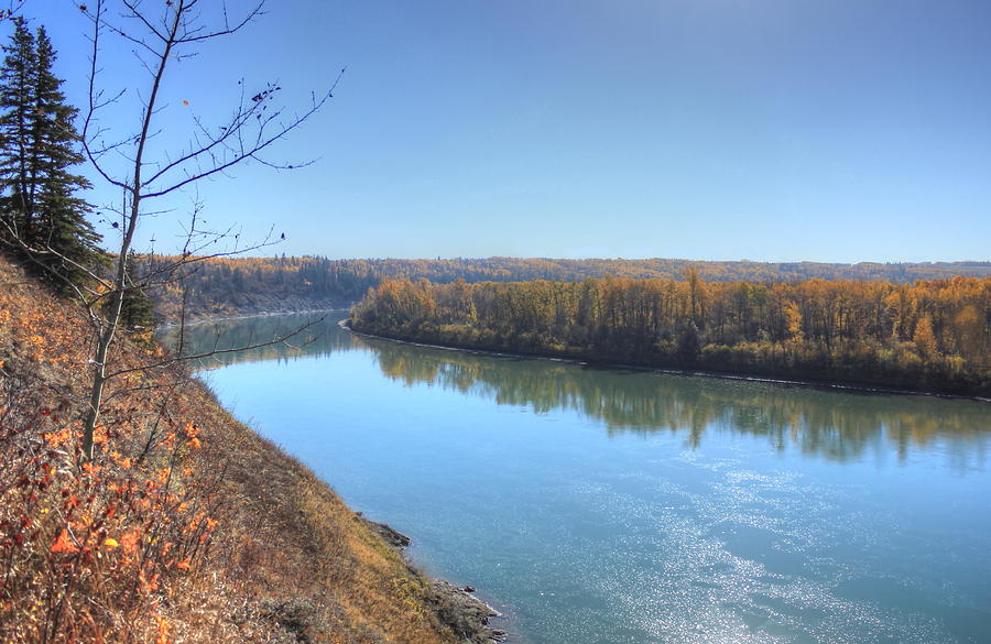 North Saskatchewan River - Autumn Photograph by Jim Sauchyn