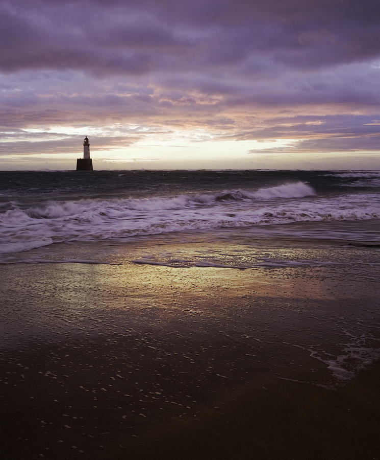 North Sea Lighthouse Before Dawn Photograph by Theasis