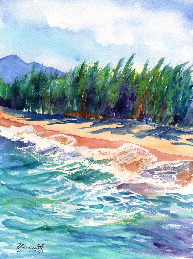 North Shore Beach 2 Painting by Marionette Taboniar