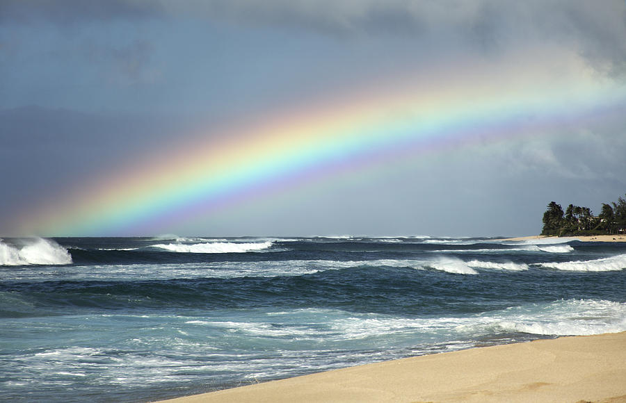 North Shore Oahu Rainbow Photograph by Vince Cavataio - Printscapes