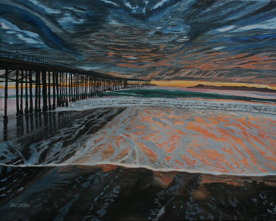 North Side of the Ventura Pier Painting by Ian Donley