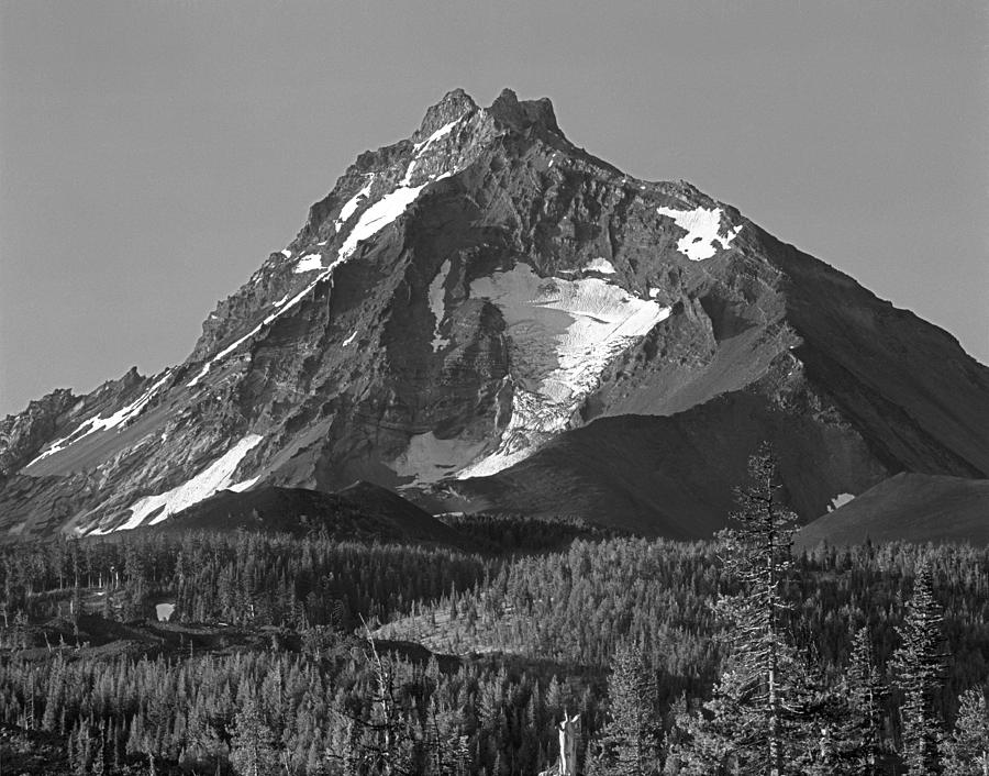 105615-North Sister OR,BW Photograph by Ed  Cooper Photography