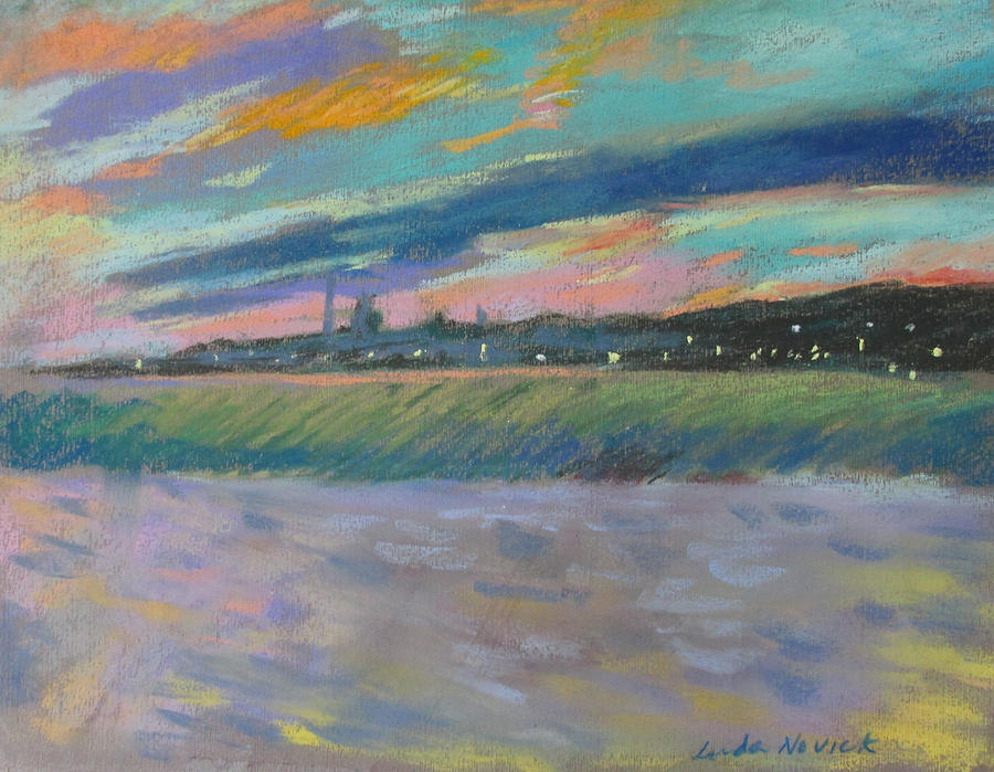 North Truro Sunset Painting by Linda Novick