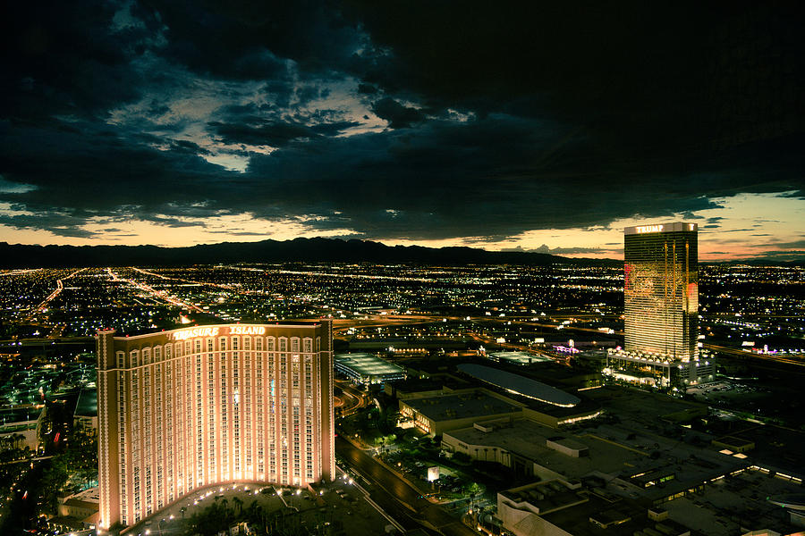 North Vegas Strip at twilight Photograph by Chris Bordeleau