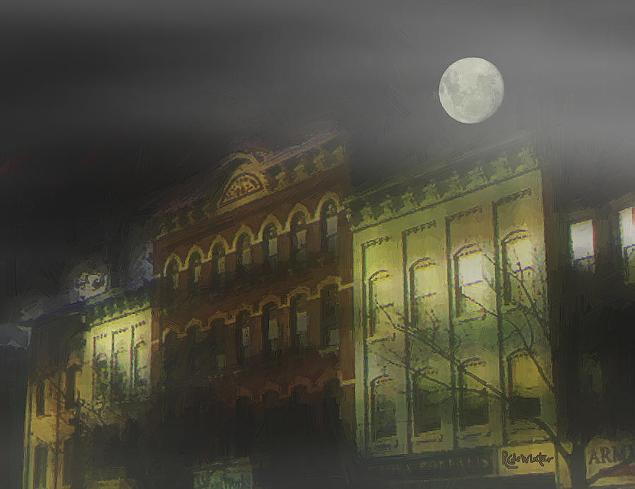 Architecture Painting - Northampton by Moonlight by RC DeWinter