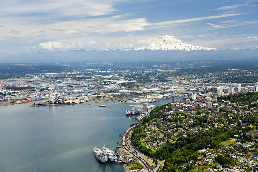 Northend And Downtown Tacoma, Port Photograph by Andrew Buchanan/SLP ...