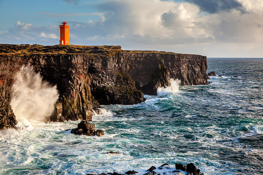 Northern Atlantic and Lighthouse Photograph by Alexey Stiop