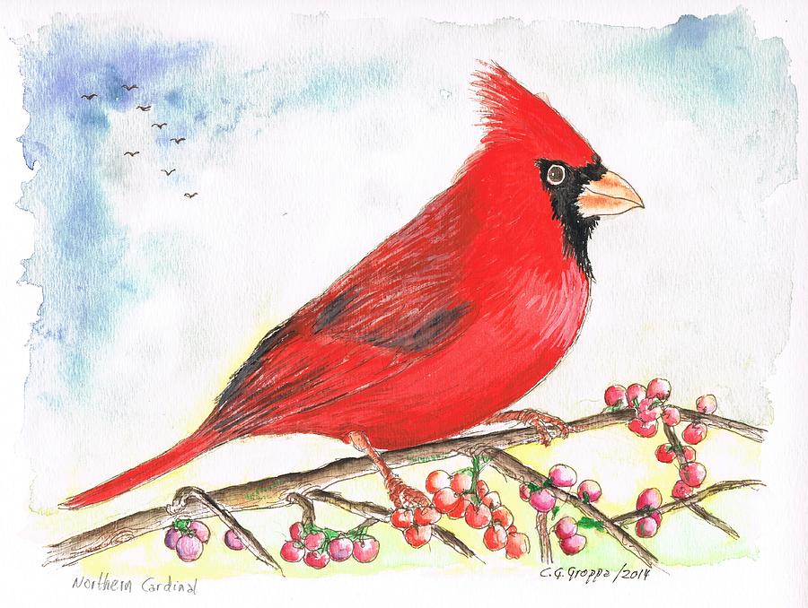 Northern Cardinal Painting by Carlos G Groppa