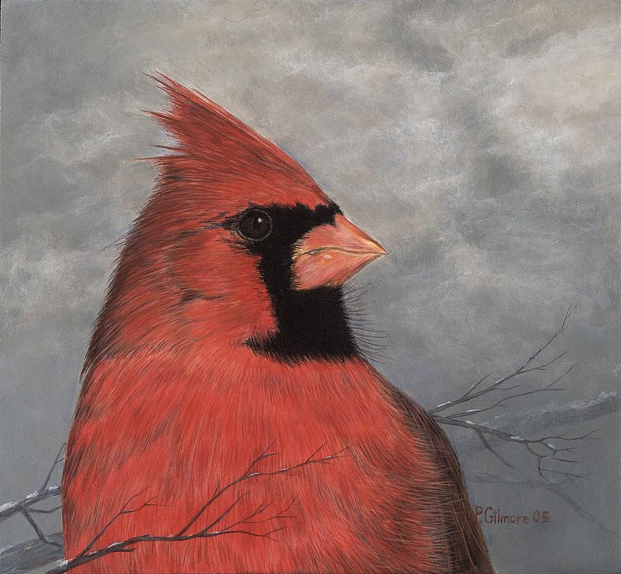 Wildlife Painting - Northern Cardinal Study by Pat Gilmore