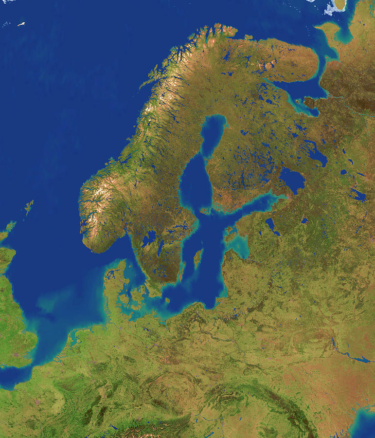 Northern Europe Photograph by Planetary Visions Ltd/science Photo Library