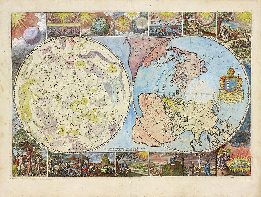Northern Hemisphere Map Photograph by Lionel Pincus And Princess Firyal Map Division/new York Public Library