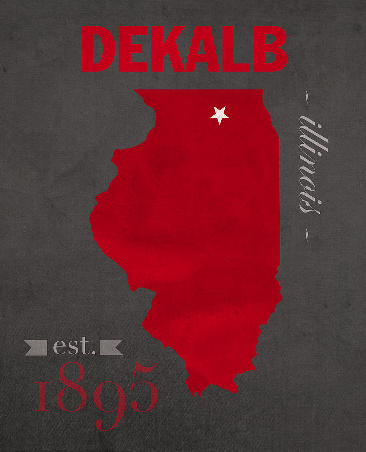 Northern Illinois University Mixed Media - Northern Illinois University Huskies DeKalb Illinois College Town State Map Poster Series No 079 by Design Turnpike