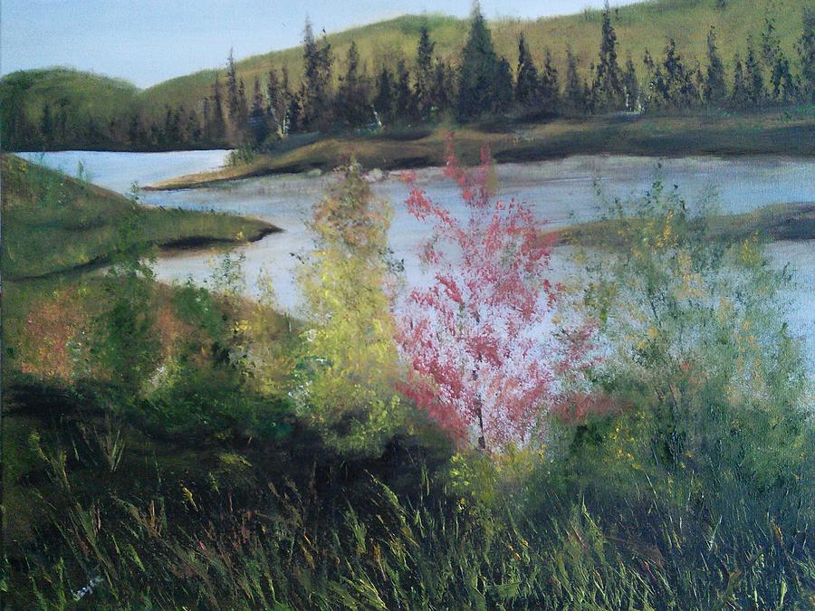 Tree Painting - Northern Lake 2 by Joyce Reid