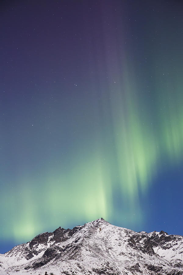 Northern Lights Above The Snow Covered Photograph
