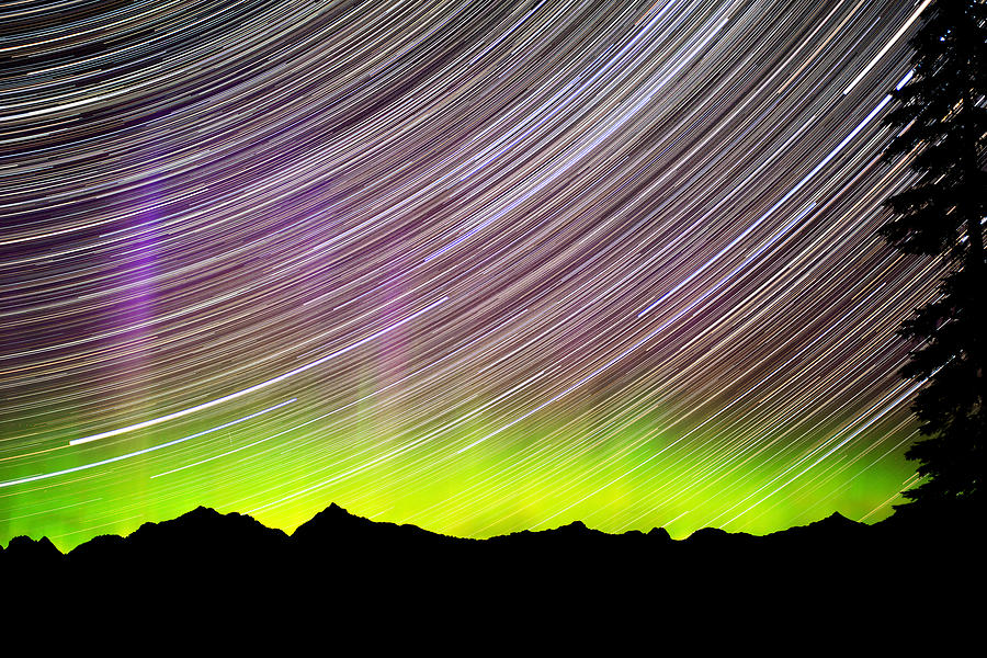 Northern Lights and Star Trails Photograph by Yoshiki Nakamura