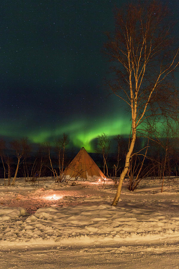 Northern Lights And Winter Tent Photograph by Michael Szoenyi/science Photo Library