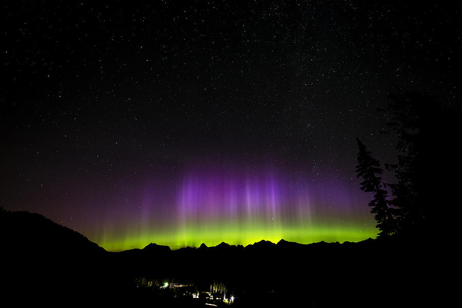 Northern Lights at Mt. Baker Photograph by Yoshiki Nakamura