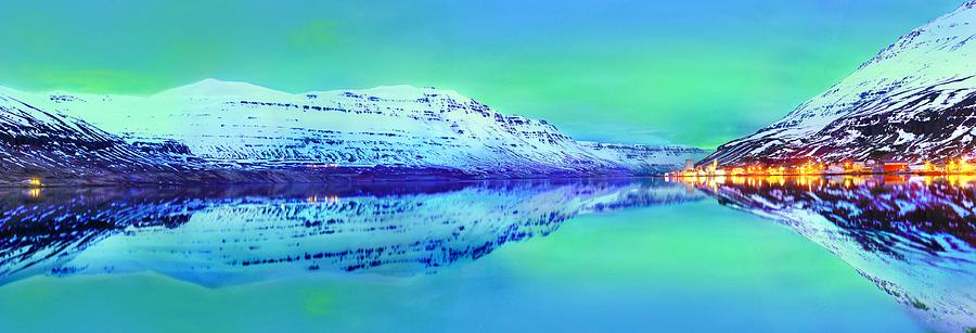 Landscape Photograph - Northern Lights Over Icelands East Fjords by Julia Apostolova