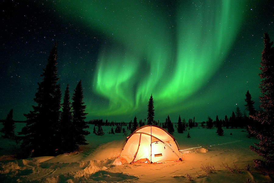 Northern Lights Over Tent Photograph by Matthias Breiter