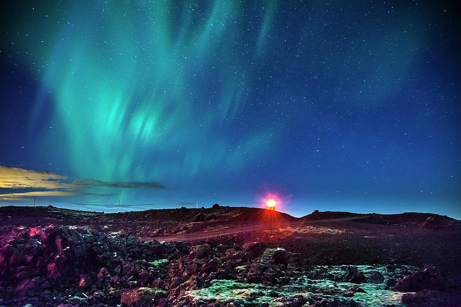 Northern Lights Over The Lava Field Photograph by Gunnar Örn Árnason