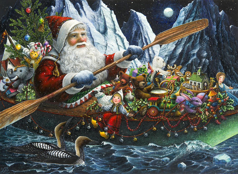 Santa Claus Painting - Northern Passage by Lynn Bywaters