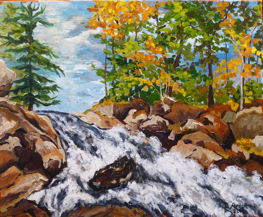 Northern Waterfall Painting by Diane Arlitt