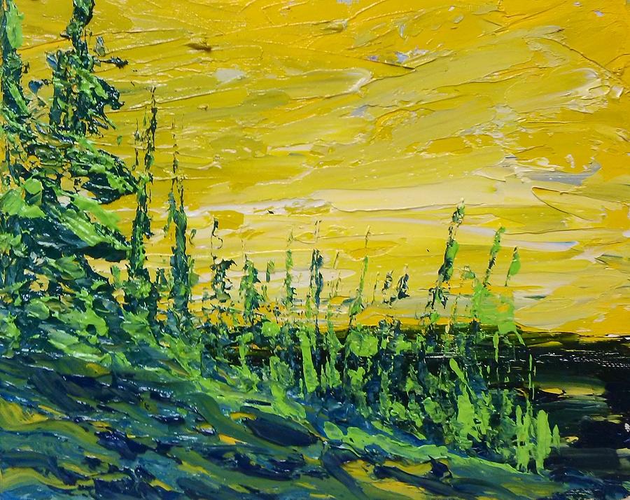 Northern Yellow Sky Painting by Desmond Raymond