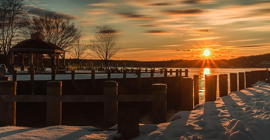 Northport New York Winter Sunset Photograph by Alissa Beth Photography