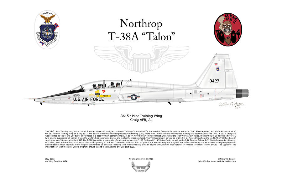 Northrop T-38A Talon Digital Art by Arthur Eggers