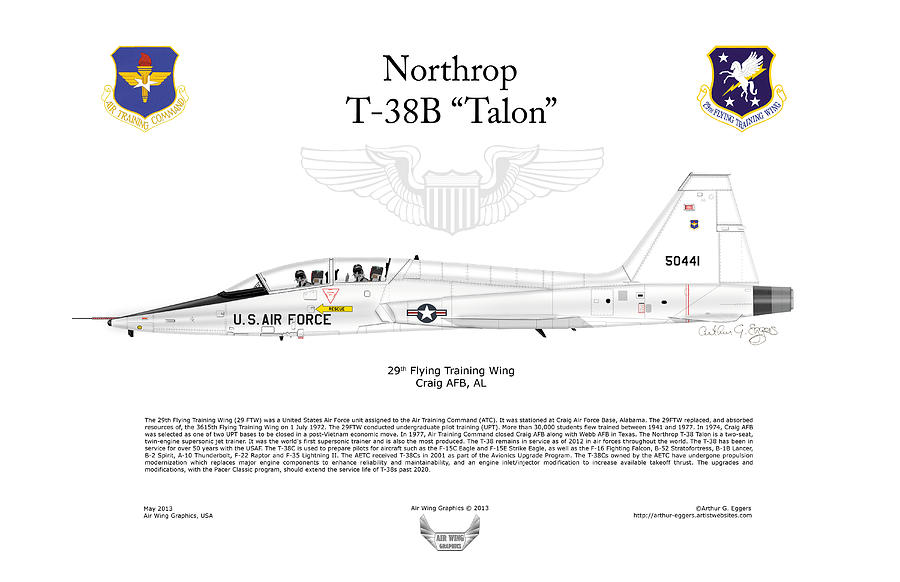 Northrop T-38B Talon Digital Art by Arthur Eggers