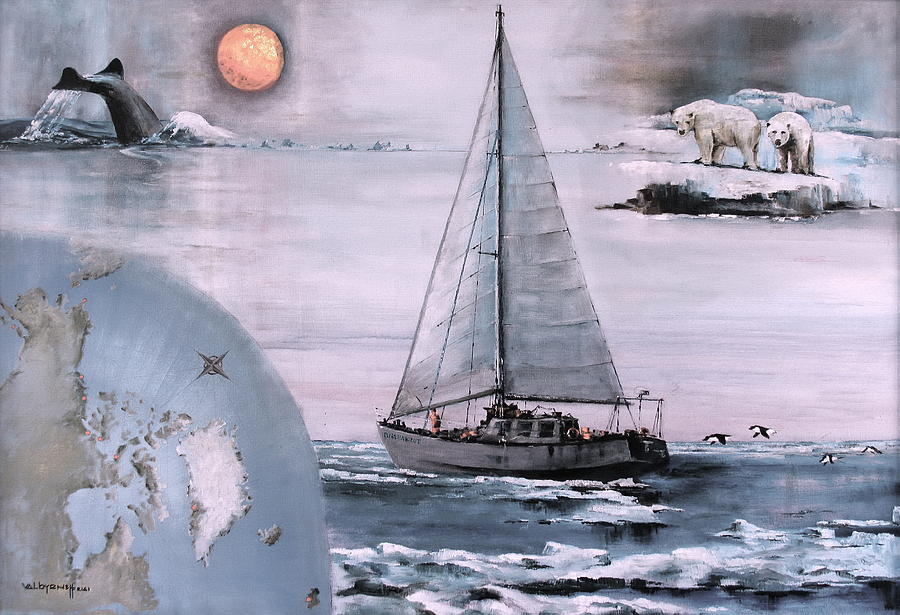 Northwest Passage Voyage Painting by Val Byrne