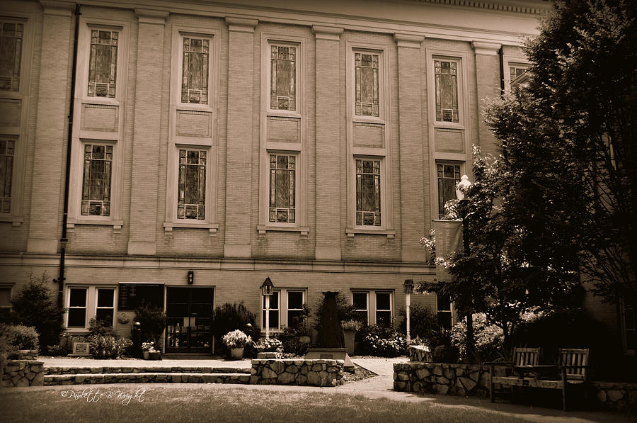 Northwest Side of University Baptist Church in sepia Photograph by Paulette B Wright